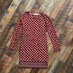 Michael Kors Long Sleeve Bodycon Dress with Leaf details